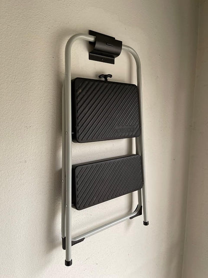 Tetra-Teknica GMH-01-2P | 4-Inch Steel Wall Mount Ladder & Wheelbarrow Hanger - Matte Black, Set of 2
