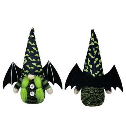 Dylayos Halloween Gnomes Decorations for Home, Set of 2 Plush Bat Wing Gnomes, Handmade Tomte Gnome Dolls for Halloween Decor, for Women, Christmas, Party