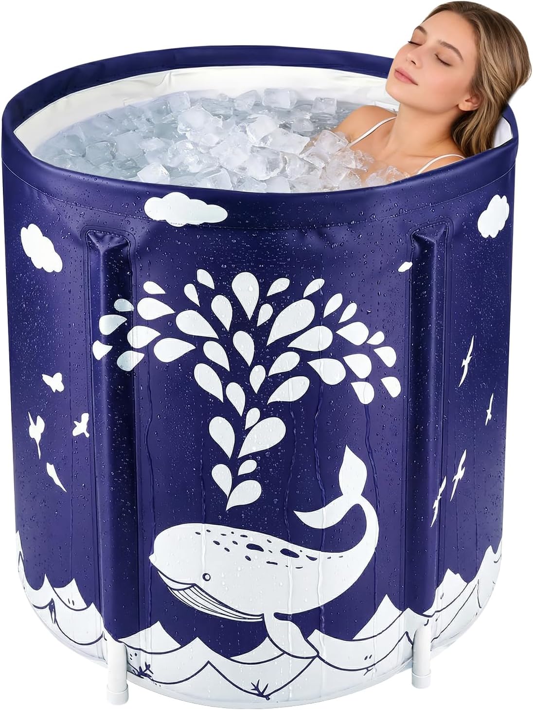 27inch) STARBRILLIANT Portable Foldable Bathtub, Collapsible Adult Travel Bath Tub for Camping, Home & Spa