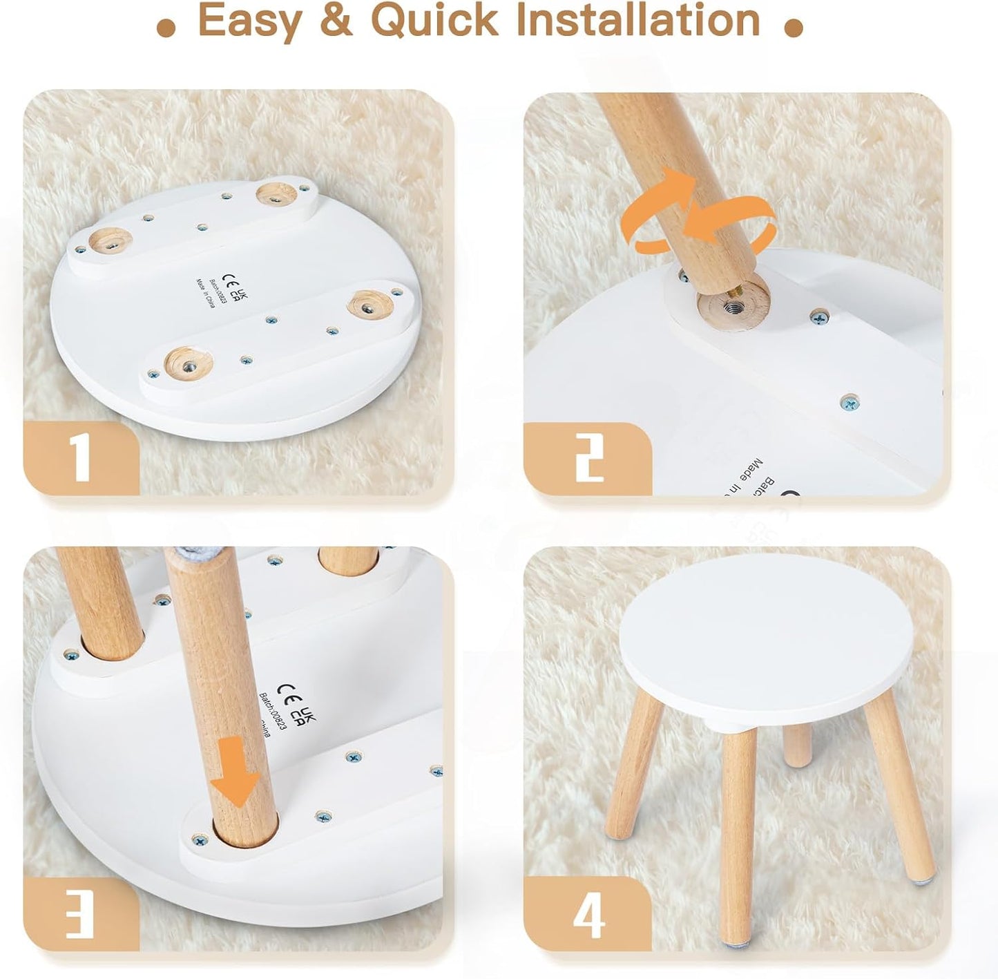 1 Pack 10 Frogprin Wooden Step Stool for Kids, Kids Chairs Perfect Matched Sensory Table, Multi-Purpose Sitting Stool