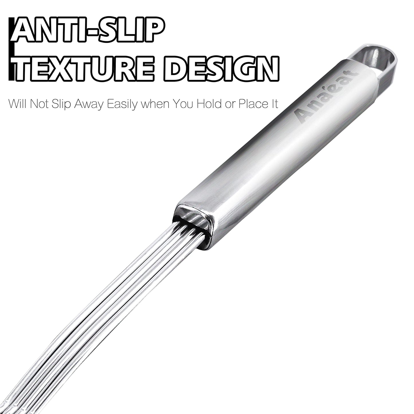 Anaeat Stainless Steel Spider Strainer Skimmer - Solid Kitchen Strainer Ladle with Long Handle for Cooking and Frying, Reinforced Double Coil Slotted Spoons for Pasta, Noodle, Spaghetti (5.5 Inch)
