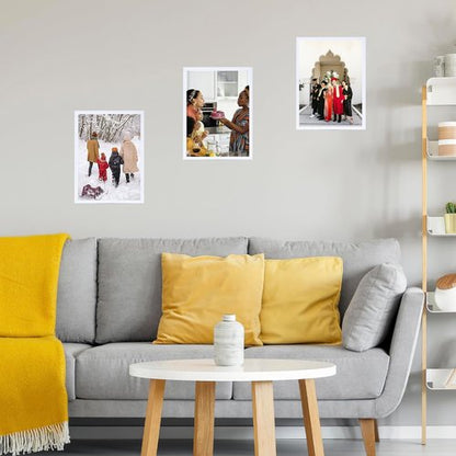 JCJMY 11x13 Picture Frame - White Wall Mount for Horizontal or Vertical Display | Shatter-Resistant Plexiglass