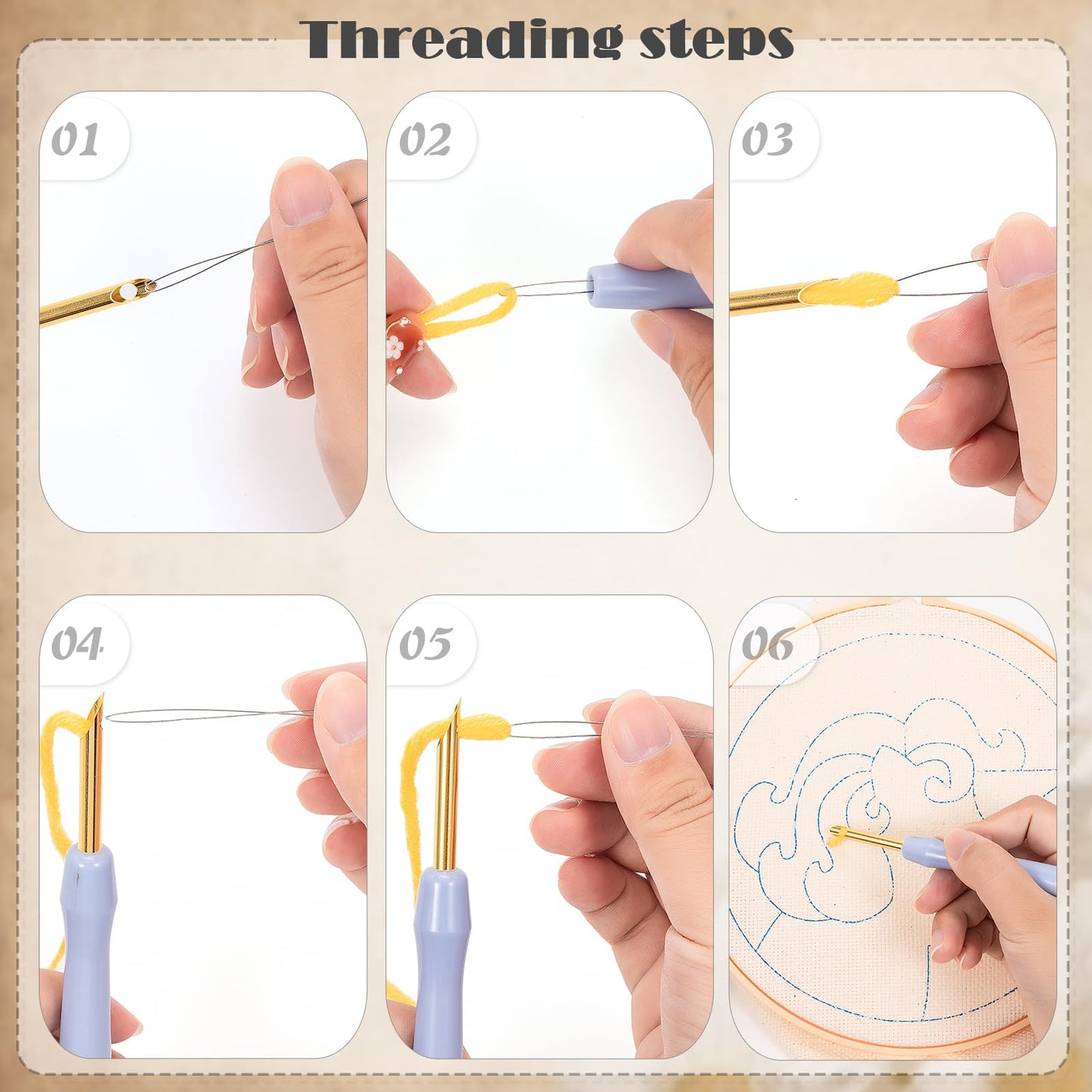 JSRQT Honey Gnomes Punch Needle Kit for Beginners, Punch Needle Embroidery Starter Kit for Adult Kids, DIY Cross Stitch Rug Hooking Craft Beginners Kit with Tools for Home Decor