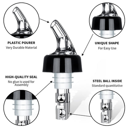 Automatic Measured Bottle Pourer - 1.5oz/45ml Quick Shot Spirit Measure Pourer Drinks Wine Cocktail Dispenser Home Bar Tools
