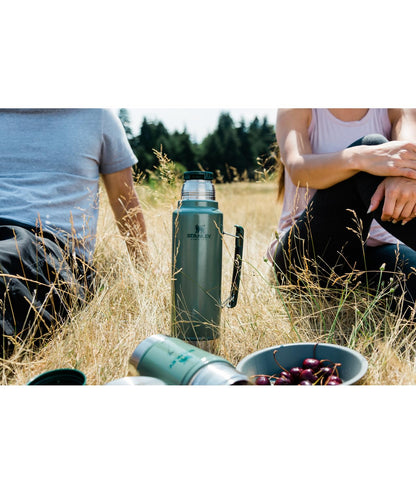 Stanley Classic Legendary Vacuum Bottle 20 oz | Wide Mouth with Leakproof Cup Lid | Keep Drinks Hot or Cold | Packable for Travel | Insulated Stainless Steel Thermal Bottle | BPA-Free | Black 2.0