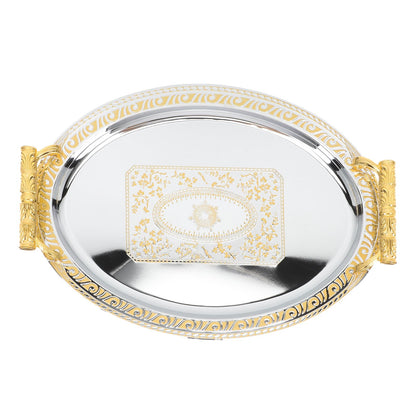 Serving Tray with Golden Handles Modern Elegant Platter Tea Tray for Coffee Table Living Room Bedroom for Food Drinks Storage and Display