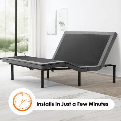 Sweetcrispy Full Adjustable Bed Frame, Ergonomic Electric Base with Wireless Remote and 2 USB Ports, Head and Foot Incline, Zero Gravity, Anti-Snore, Easy Assembly