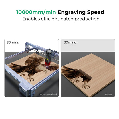 Creality Falcon 10W Laser Engraver Machine, 0.06mm High Precision Laser Engraving Machine 72W Laser Cutter and Engraver Machine for Wood Metal Acrylic Leather, 15.7"×16.3" Workspace