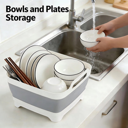Sipobuy Foldable Sink Vegetable Fruit Bowl Dish Washing Storage Basin Basket, Portable Space-Saving for Kitchen, RV, Campers, and Travel Trailers