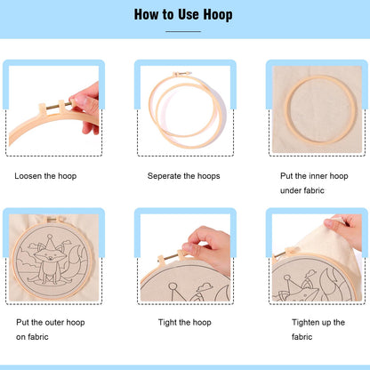 LACHLAND Punch Needle Kit Beginners, Landscape Stitching Kit for Adults&Teens DIY Embroidery Starter Craft with Yarn Needle Tool Easy Hobby Home Decor Gifts for Craft Lover (Fox)