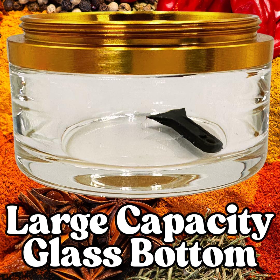 2.5 inch 2.5 Inches 3 Inches) Spice Grinder. herb grinder with jar attached. Jar offers a larger storage capacity.