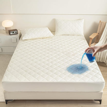18 Topper+2pcs Waterproof Mattress Protector Full, Deep Pocket Fitted Mattress Pillow Cases - Leakproof, Oeko-TEX