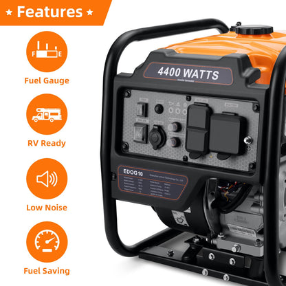 Oxseryn Power Equipment 4400 Watts Inverter Generator Gas Powered, Portable Open Frame Generator, Low Noise with ECO Mode, RV Ready, Emergency Home Backup