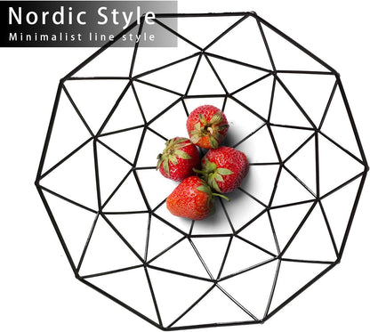Metal Wire Fruit Bowl, Iron Arts Fruit Storage Basket for Kitchen Counter, Decorative Hold for Vegetables, Bread, Snacks