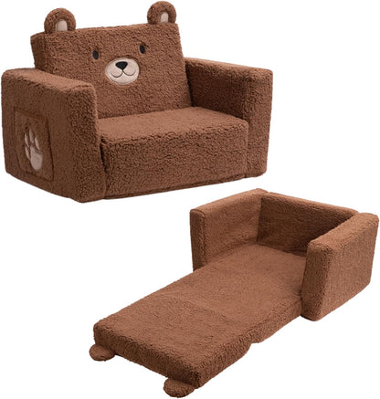 2-in-1 ALIMORDEN Toddler Couch Foldable Cuddly Chair, Soft Foam Chair Lightweight for Boys & Girls, Playroom or Living