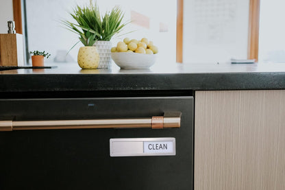 Premium Stainless Steel Dishwasher Magnet Clean Dirty Sign - Kitchen Organizers and Storage - Black-White