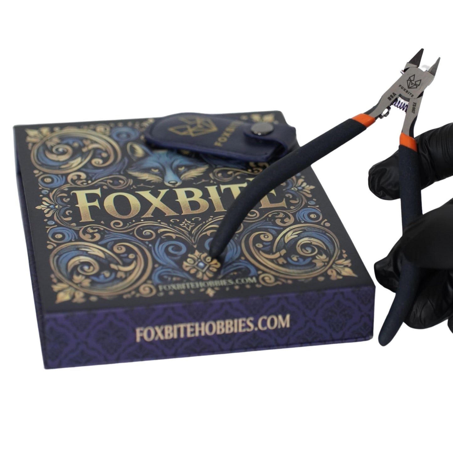 FOXBITE Precision Hobby Nippers – Ultra Sharp Sprue Cutter for Miniature Painting, D&D, Warhammer, Gundam Builders – Pro Model Kit Tools for Clean Plastic Cuts – Fine Tip Flush Cutter