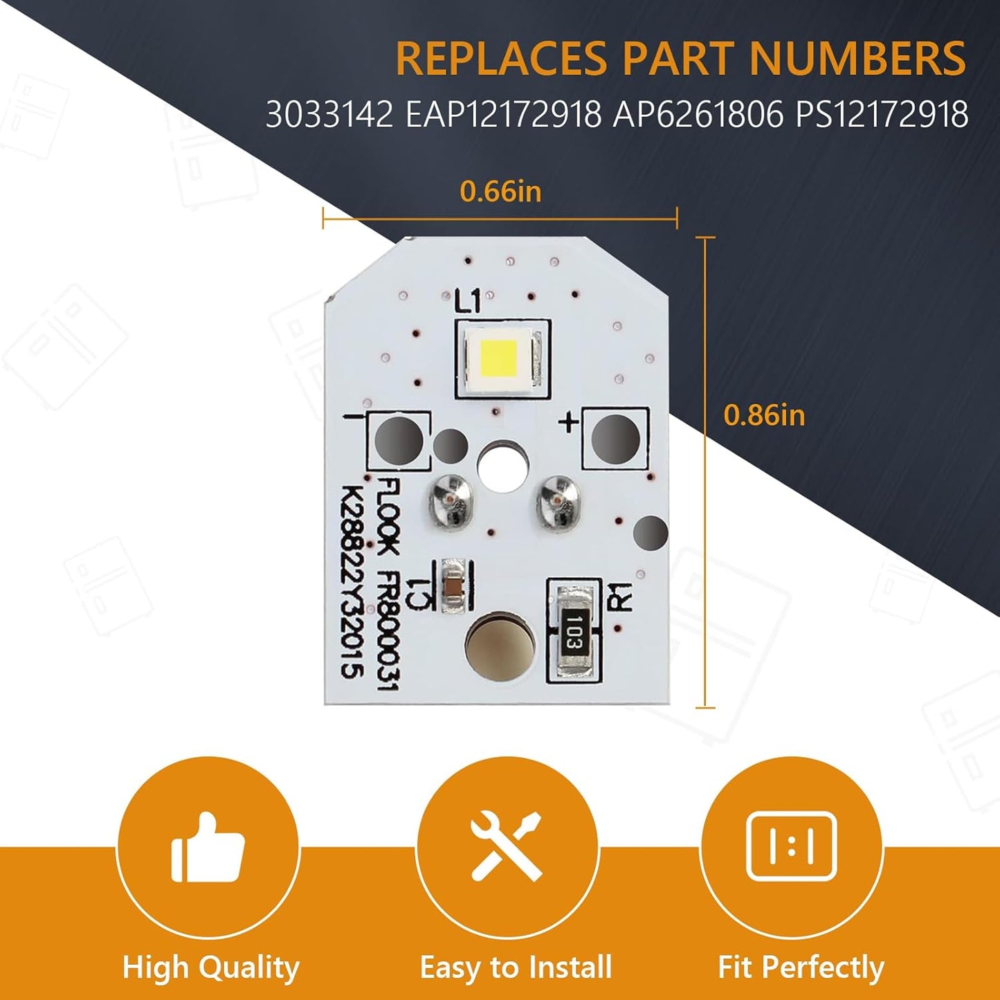 WR55X11132 Refrigerator LED Light Replacement Part by Gattaidar Compatible with GE Refrigerator WR55X26486 WR55X30602