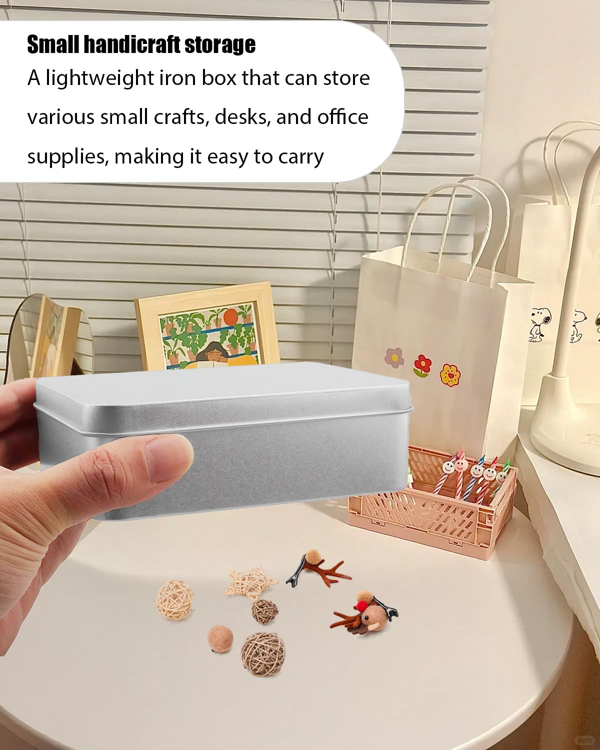 Wuqoioo Metal Tins Box With Lid, 8 Pack Cookie Tins With Lids Tin Containers With Lids For Treats, Gifts, Favors, Candle And Crafts (4.92 x 3.54 x 2.36)