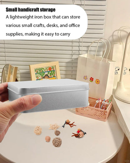 Wuqoioo Metal Tins Box With Lid, 8 Pack Cookie Tins With Lids Tin Containers With Lids For Treats, Gifts, Favors, Candle And Crafts (4.92 x 3.54 x 2.36)