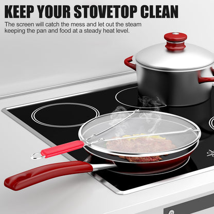 Stainless Steel Splatter Screen for Frying Pan - 9.8" 11.4" 13" Ultra Fine Mesh Grease Splatter Guard, Hot Oil Splatter Guard Shield Grease for Cooking, Kitchen Splash Guard to Prevent Oil Splatter
