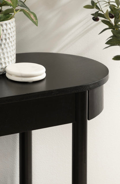 Kate and Laurel Koji Modern Tiered Rectangular Console Table; 36 x 14 x 30; Black; Transitional Two-Tier Wood Capsule Entryway Table with Storage for Use as Living Room Behind Couch Decor