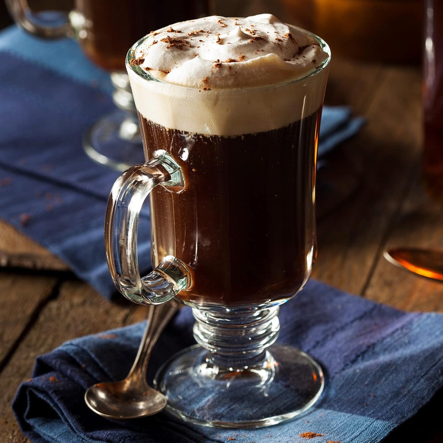 12 8.5 oz Sieral Pieces Irish Coffee Mugs Bulk Irish Coffee Glass with Handle Clear Glass Mugs for Wedding Prom