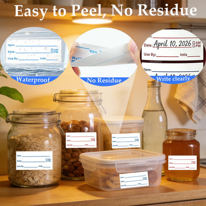 1056 PCS Food Labels, 2”x1” Removable Labels for Food Containers, Food Labels Stickers for Kitchen, Freezer, Party, No-Residue Food Labels and Easy to Write On