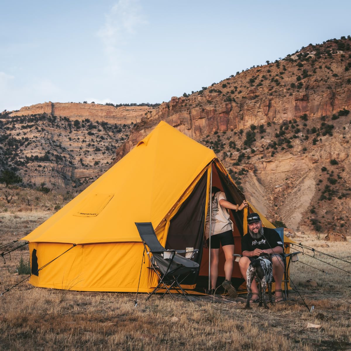 WHITEDUCK Regatta Canvas Bell Tent - w/StoveJack, Waterproof, 4 Season Luxury Camping and Glamping Yurt Tent Outdoor (16.5' (5M), Water Repellent, Tuscan Sun)