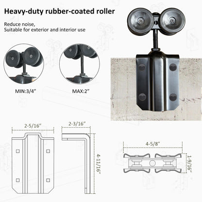 DIYHD 24FT Exterior Double Sliding Barn Door Hardware,Heavy Duty Wall Mount Box Track Kit for Outdoor Use,MAX Load 330lbs,Kit to Hang 2 Doors(Fit 72" X 2 Door)