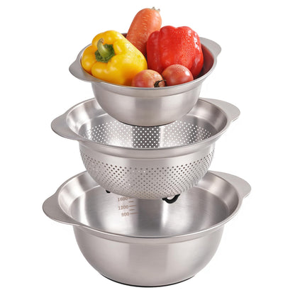 Colander and Mixing Bowls Black