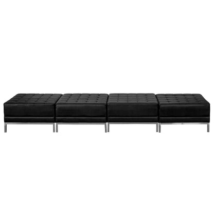 Flash Furniture HERCULES Imagination Series Black LeatherSoft Four Seat Bench