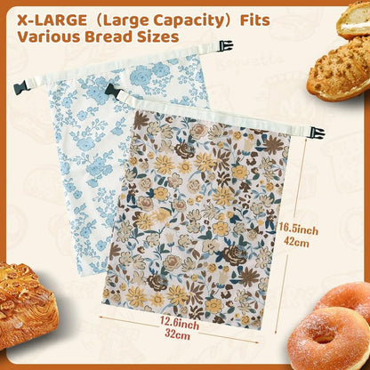 Beeswax Bread Bags for Homemade bread,2 Pack Sourdough Bread Bags,Reusable Bread Bourdough Storage