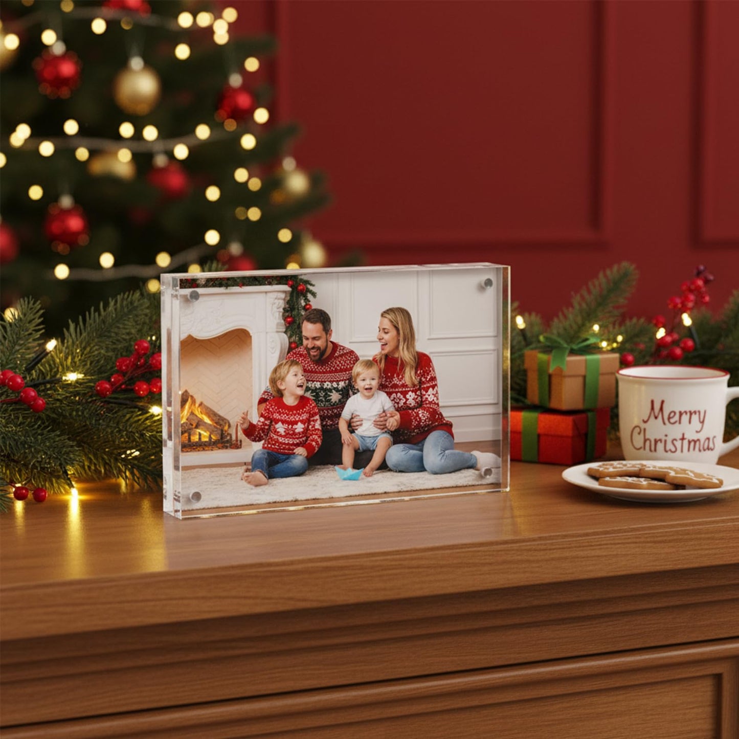 Fixwal 4x6 Picture Frame, 6 Pack Acrylic Frames, Clear Double Sided Photo Frame with Magnetic Desktop