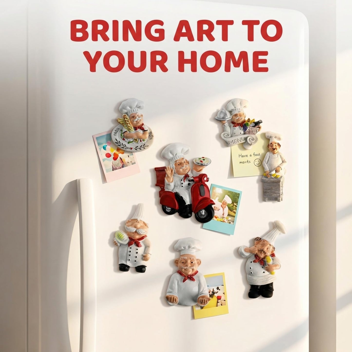 Lyellfe 10 Pieces Chef Fridge Magnets, Cute Italian Chef Magnets for Refrigerator, Funny Kitchen Chef Figurine Decorations, 3D Resin Baker Refrigerator Stickers for Whiteboard, Map, Cabinets