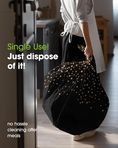 Pureegg Disposable Plastic Tablecloths - Sturdy Leakproof Rectangle Covers | 54 x 108 Inch | Black & Rose Gold - Perfect for Graduation 2026