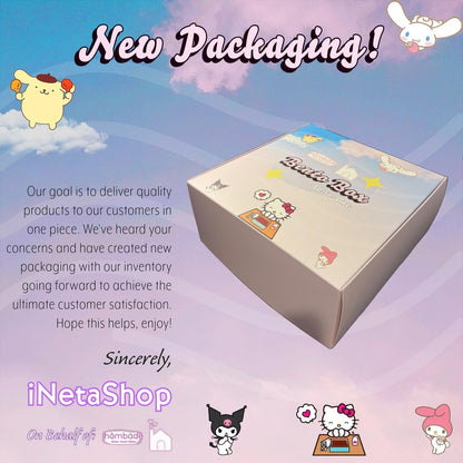 hombäde Bento Lunch Box Container Set with 3 Compartments Portable Personal Sealed Plastic Utensils Food Container Cute Kawaii Anime Kitty Bunny Dog (Purpleromi)