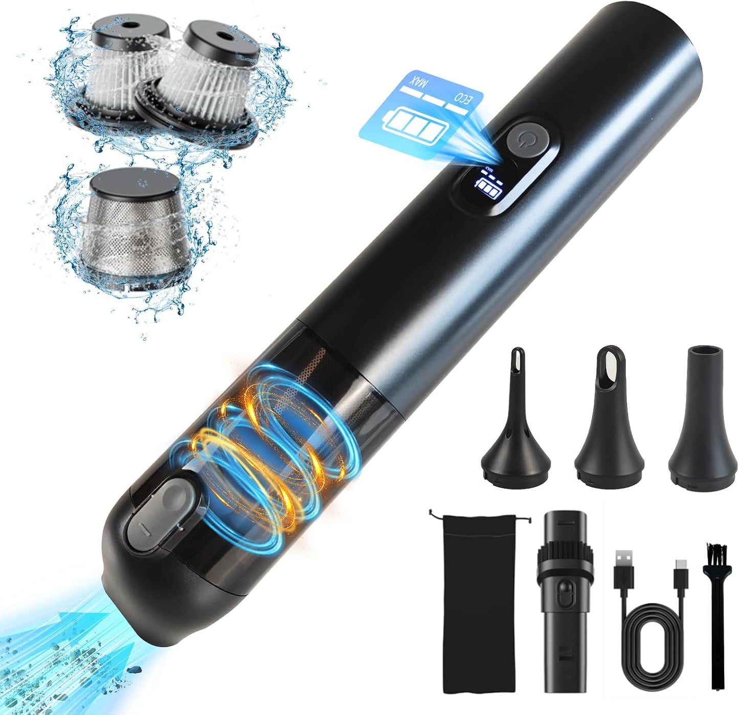 Handheld Car Vacuum Cleaner Cordless, 19000Pa High Power, 4 in 1 Portable Mini Vacuum for Car Home Office