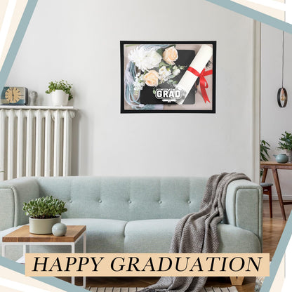 Huwena Graduation Shadow Box Frame 11.8 x 15.8 Inch Black Display Case Picture Diploma Frame with Tassel Holder Graduation Keepstakes Memory Box for Cap and Gown Tabletop and Wall Display Party Gifts