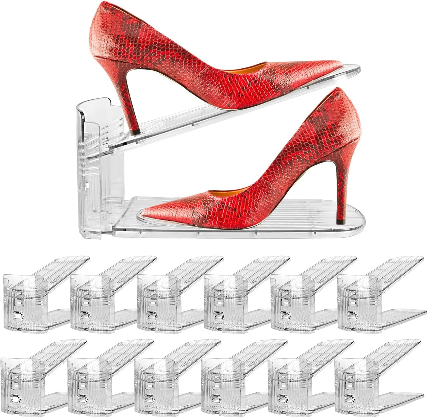 Yes!Fresh Closet 3 12 Pack) Shoe Slots Organizer, Boutique Display Style Shoe Stacker for A Pair of Shoes, Separable
