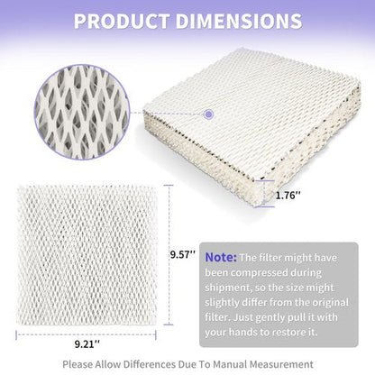 Jowlawn A10 Humidifier Filter Water Panel Replacement for Whole House Humidifier Pad Filters Models 110, 220, 500, 500A, 500M, 550, 550A, 558 Humidifier Wicks Parts & Accessories (Pack of 2)