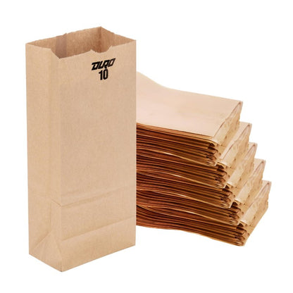 DURO ID# 18410 10# SOS Bag 35# 100% Recycled Natural Kraft, 500 Piece