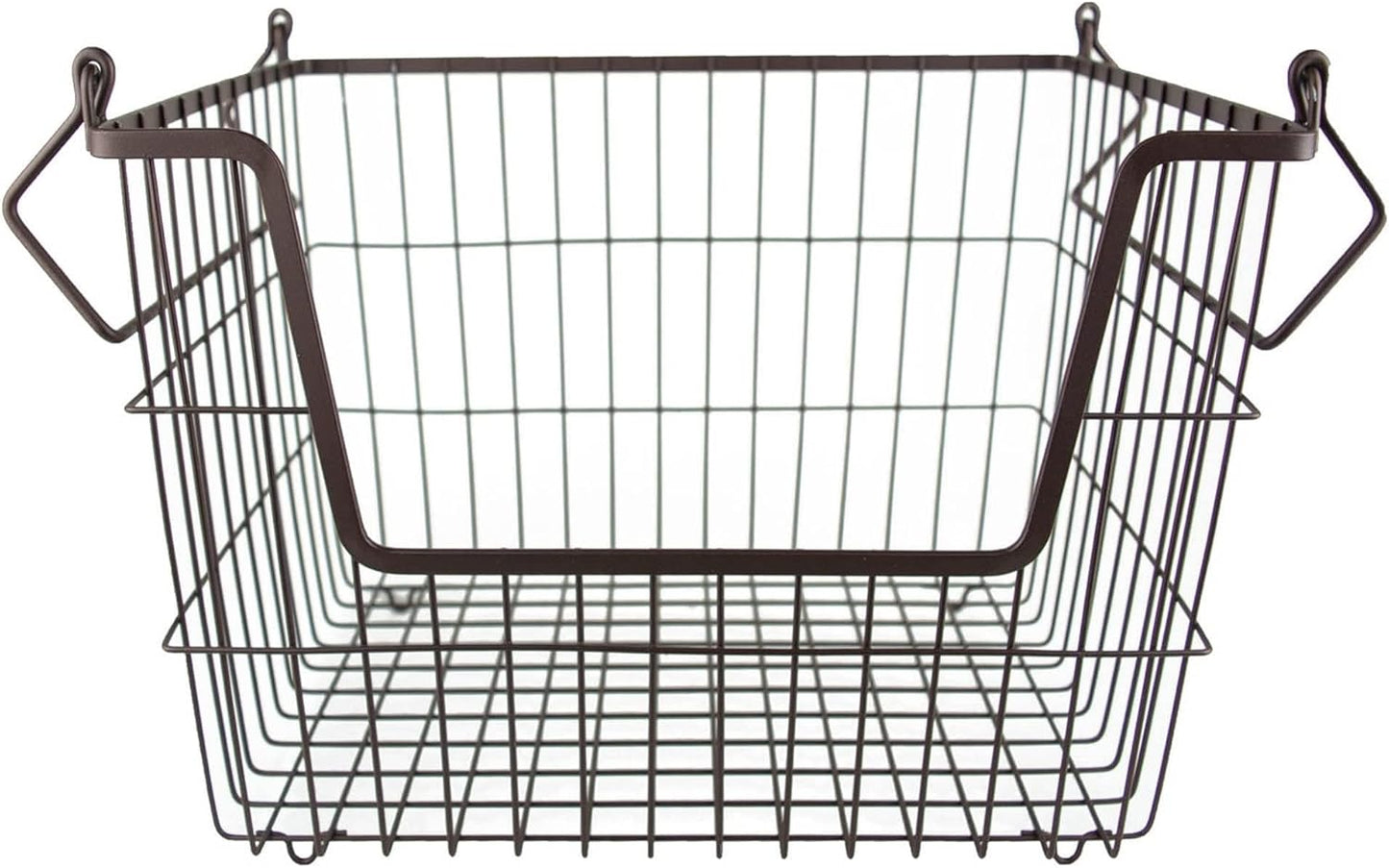 DII Metal Wire Mesh Stackable Utility Storage Bin, Medium Rectangle, 13x11x9, Cool Gray