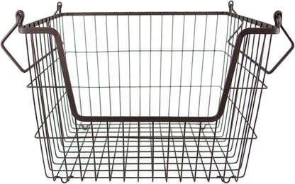 DII Metal Wire Mesh Stackable Utility Storage Bin, Medium Rectangle, 13x11x9, Cool Gray