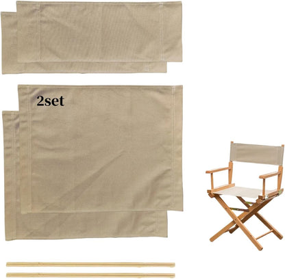 2 Set Stick,21.2" 16.1" W/21.2X 7.8 Director Chair Canvas Replacement with Wood L x Portable Replacement Cover Canvas