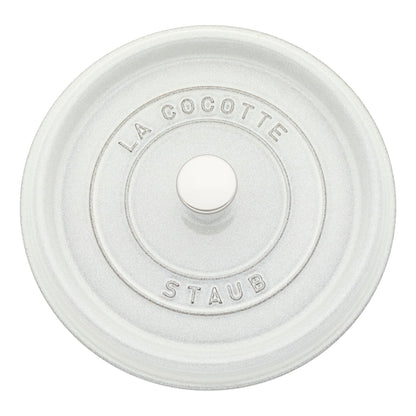 Staub Cast Iron 7-qt Round Cocotte - White Truffle