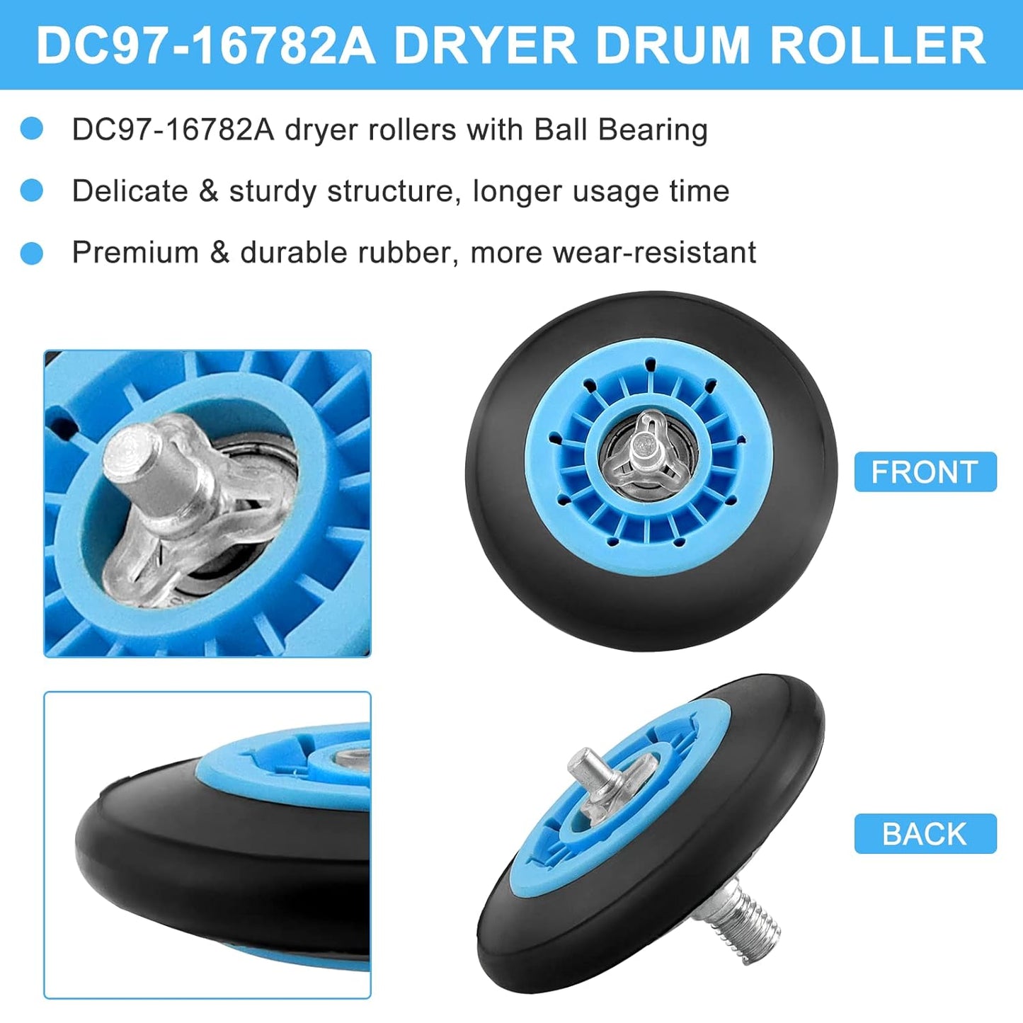 Samsung Dryer Parts Replacement Kit DV45H7000EW A2 DV42H5000EW A3 Roller Belt Idler Pulley Tension Spring