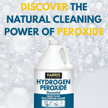 HARRIS Hydrogen Peroxide Ready to Use, 128oz, for Kitchen, Bath, Laundry and Home with Easy Fill Funnel Included, Unscented