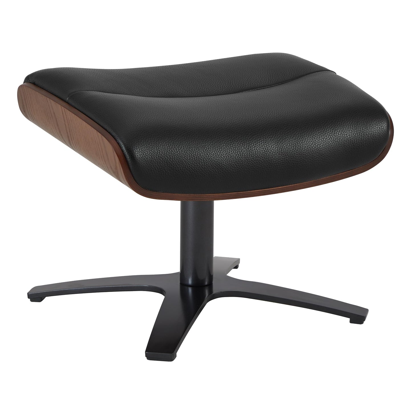 CHITA Genuine Leather Reclining Swivel Chair with Adjustable Headrest and Ottoman for Living Room, Black