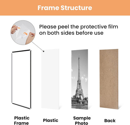 Upsimples 27x40 Inch Black Poster Frame - Scratch-Proof Picture Frames for Photo Gallery | Horizontal & Vertical Mounting (3 Pack)